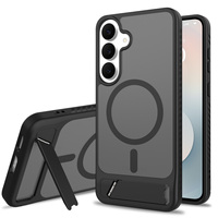 Étui de téléphone magnétique à chargement sans fil haut de gamme pour S26 S25 S24 Ultra, coque antichoc effet seconde peau avec support intégré