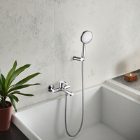 Ensemble de douche en laiton moderne mitigeur de douche rond robinet de baignoire à main