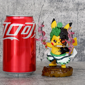 Ingrosso 11cm Pikachu Cos Zoro Anime personaggio dei cartoni animati giocattoli Pokemoned Action <span class=keywords><strong>Figure</strong></span> statua scatola decorazione modello - Product Image 3