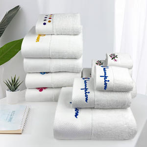 Vente en gros de serviettes de bain 100% coton avec logo personnalisé pour hôtels de luxe ensemble de serviettes de bain à broderie personnalisée - Product Image 2