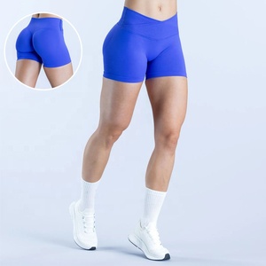 Super Offerta Leggings Push-Up Sportivi <span class=keywords><strong>da</strong></span> <span class=keywords><strong>Donna</strong></span> in Nylon Tinta Unita Color Nudo Pantaloncini Aderenti <span class=keywords><strong>da</strong></span> Yoga Fitness Senza Cuciture a Vita Bassa con Taglio a V - Product Image 1