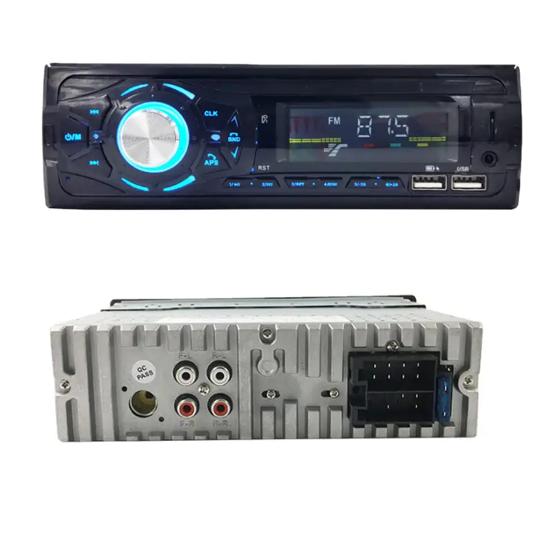 Yüksek kalite 12v evrensel FM araç radyo ile 2 Usb 1 Din Stereo Aux-in Mp3 Sd ses bt araba Mp3 çalar