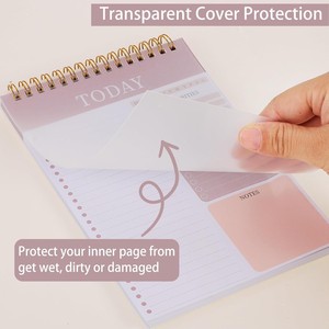 Ofis ve okul için kendi kendine disiplin izci ve yapışkan not bölümü ile özelleştirilebilir üst bağlı PP Spiral not defteri planlayıcısı - Product Image 4
