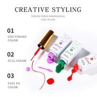 JTING Vernis Gel Liner Paint Nail Art Glitter, ensemble de 12 couleurs avec pinceaux de haute qualité pour les fournitures professionnelles de nail art en gel