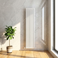 Radiateur vertical plat en aluminium blanc mat OEM pour salon, système de chauffage à eau chaude domestique, chauffage central à eau