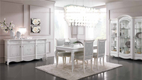 Meubles de salle à manger en bois massif, style européen, set de luxe blanc, 4 pièces