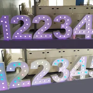 Giaguarsign produttore Custom 4ft Marquee Light up Numbers 0-9 lettere A-Z Giant Light Up Numbers Anniversary Birthday Deco