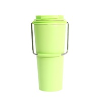Tasse à café isolée de 600ml Tasse de voyage en acier inoxydable à double paroi avec poignée et couvercle