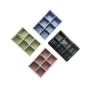 Moule à glaçons carré en silicone à <span class=keywords><strong>6</strong></span> grilles avec couvercle pour les boissons au bar et les fêtes Boîte à glaçons en silicone pour enfants - Product Image 3