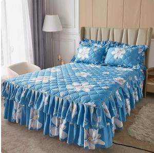 Nuovi Arrivi all'Ingrosso: Copriletto Trapuntato Spesso, Tessile per Letto, Coperta, Lenzuolo Piatto, Copriletto Floreale con Balza - Product Image 6