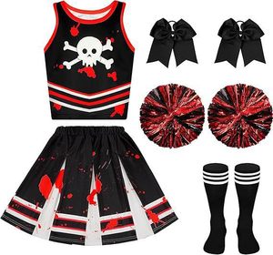 <span class=keywords><strong>Costume</strong></span> de pom-pom girl <span class=keywords><strong>zombie</strong></span> pour enfants, en spandex, tenue sanglante pour Halloween - Product Image 4