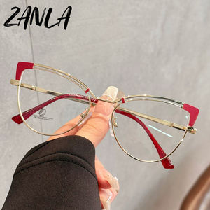 Nouveau oeil <span class=keywords><strong>de</strong></span> chat métal Anti lumière bleue <span class=keywords><strong>lunettes</strong></span> cadre changement <span class=keywords><strong>de</strong></span> couleur <span class=keywords><strong>lunettes</strong></span> plates pour femmes myopie visage uni peut être jumelé <span class=keywords><strong>lunettes</strong></span> - Product Image 1