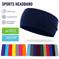 Bandeau de sport personnalisé avec logo, 95 % polyester, 5 % élasthanne, bandeau de yoga antidérapant, élastique pour cheveux, idéal pour le fitness, la gym et l'entraînement.