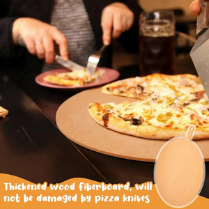 Tabla de cortar <span class=keywords><strong>pizza</strong></span> redonda de fibra de madera con asa, bandeja de madera natural antideslizante para <span class=keywords><strong>pizza</strong></span> - Product Image 6