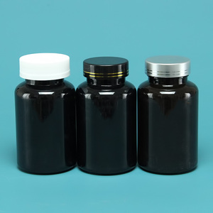 Thị trường phổ biến Matte Đen Pet Nhựa 100ml 120ml 150ml 175ml năng lực y học Pill vitamin Capsule chai với <span class=keywords><strong>cap</strong></span> - Product Image 1