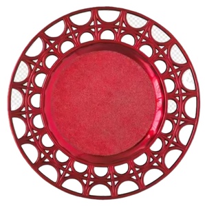 Décorations de réception d'événements de fête 13 plaques de chargeur en plastique acrylique métallique jante <span class=keywords><strong>semi</strong></span>-circulaire <span class=keywords><strong>creuse</strong></span> modèle de marque HongShengYuan - Product Image 1