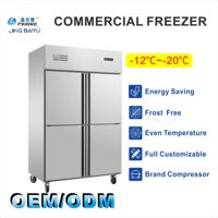 Refrigerador Comercial Vertical de Acero Inoxidable con Enfriamiento por Aire y Tecnología No Frost para Cocina de Restaurante