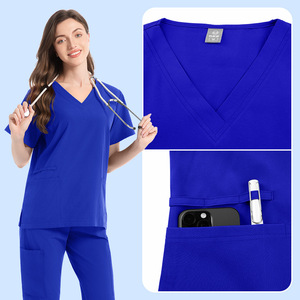 Unisex Scrub Suit Set Short Sleeve Moisture Wicking Hospital Uniforms For Medical Dental Veterinary Use - Product Image 4