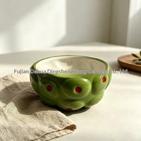 Assiette en céramique à motif végétal gaufré olive, bol à salade créatif, plat de style méditerranéen pour la maison, vaisselle de style occidental