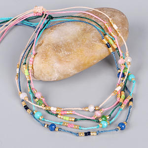Tobilleras de cuentas de semillas bohemias, pulsera de tobillo con cuentas de arroz arcoíris, pulsera de cadena de tobillo, cadena de pie de cuentas coloridas, joyería para mujeres y niñas - Product Image 2