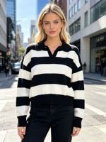 Pull tricoté vintage pour femme, col rond, confortable, collection automne, en promotion