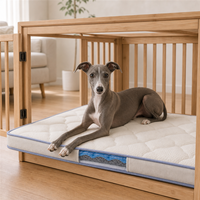 Matelas rembourré en silicone pour cage à chien avec base antidérapante rafraîchissante et fenêtre latérale transparente pour grandes cages de maison et de voyage