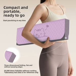 Tapis de <span class=keywords><strong>yoga</strong></span> pliable 185 cm grande taille, tapis de sport portable d'extérieur, tapis de fitness épaissi antidérapant, design animé de dessins animés - Product Image 2