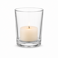 Porte-bougie en verre transparent de 50 ml à base épaisse, petit récipient en verre pour bougie, idéal pour la décoration de la maison et les mariages