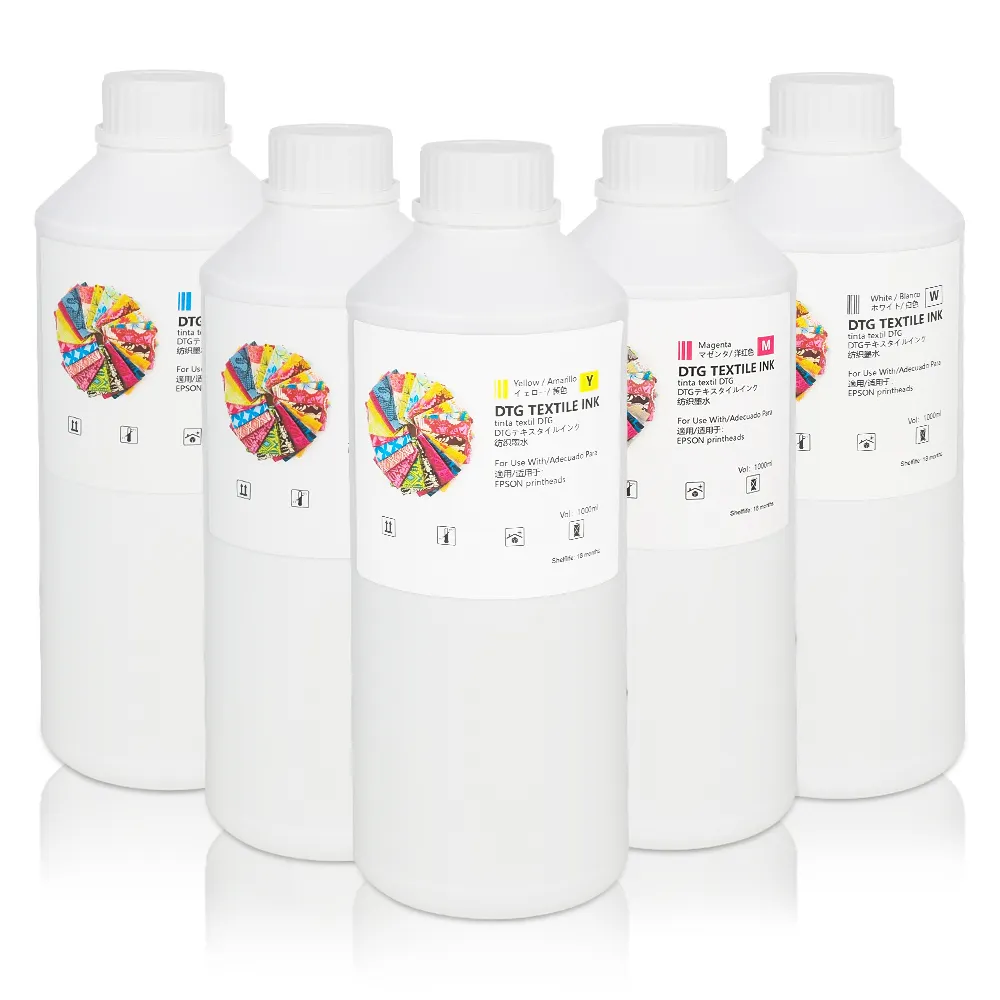 Pigments d'impression pour T-shirt, 1000ml par bouteille, 10 ml, pour machine EPSON 1390, 1400, 1430, R2000, 4880, L1800, F2000, F2100