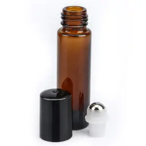 RUIPACK OEM custom glass empty roller bottles color roll on bottle for cosmetic essential oil 5ml 8ml 10ml