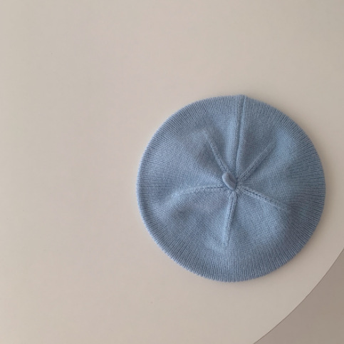 Bleu [béret en laine unie]
