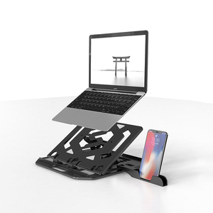 Support d'<span class=keywords><strong>ordinateur</strong></span> <span class=keywords><strong>portable</strong></span> réglable avec support pour téléphone, 7 niveaux de réglage ergonomique + base pivotante à 360°, support <span class=keywords><strong>portable</strong></span> pliable pour <span class=keywords><strong>ordinateur</strong></span> <span class=keywords><strong>portable</strong></span> - Product Image 2