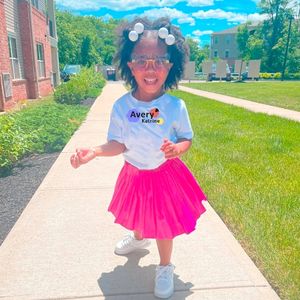 Mode enfants noir à manches courtes chemise raglan robe évasée ensemble bébé filles lettres conception tenue <span class=keywords><strong>pour</strong></span> le printemps automne - Product Image 6