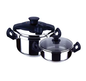 TWO CLAMP GERMAN QUALITY 304 STAINLESS STEEL PRESSURE COOKER HOUSEHOLD COOKWARE SET KITCHENWARE SUIT ALL HEATING SOURCE