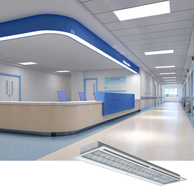 LED Panel Light 4ft 2x2 2x4ft Recessed Troffer with Air Handling Grille for Office Commercial Ceiling Panel Light
