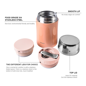 Frasco aislado al vacío de acero inoxidable para alimentos, frasco de doble pared de 0,45l - Product Image 6