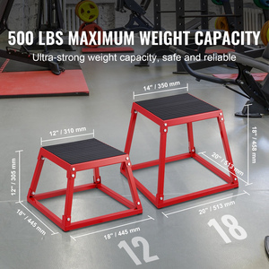 Plyo <span class=keywords><strong>Box</strong></span> Plate-forme plyométrique en acier de 18 pouces Boîte d'agilité de saut Fitness Steps Up <span class=keywords><strong>Box</strong></span> pour Gym Cross Fitness - Product Image 3