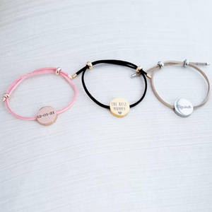 <span class=keywords><strong>Bracciale</strong></span> con Perline Rotonde da 10mm in Acciaio Inossidabile, Personalizzabile con <span class=keywords><strong>Incisione</strong></span> Logo, Disco Vuoto per Stampa in <span class=keywords><strong>Argento</strong></span> e Oro 18k - Product Image 3