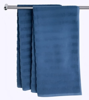 Serviette de toilette en coton 100% premium, bleue, 50x90cm, douce, séchage rapide, absorbante, durable, pour la maison, les adultes, les hôtels, les spas
