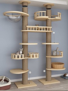Classics Large <strong>Eco-friendly</strong> 5-Level <strong>Cat</strong> <strong>Tree</strong> with Cute Style Sisal Plastic Felt Bamboo MDF Scratcher Toys Carton Packed - Product Image 6