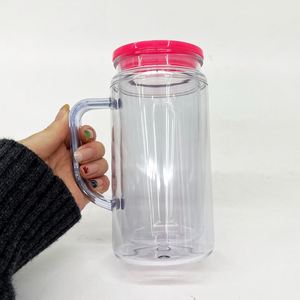 12Oz 16Oz Snowglobe Plastic <b>Mug</b> With Hole and Plug 12 16 Oz Double Walled Pre Drilled Acrylic Colorful Tumbler - Product Image 4