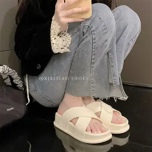 Dép nữ mùa hè mới nhẹ outwear Giày đi biển thường ngày dép đế dày dép chéo