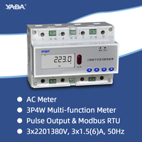 Medidor de Energía Digital Trifásico YADA DTSD3366D-J para Estación de Carga de CA, Interfaz RS485, Protocolo Modbus, Pantalla LCD, Montaje en Riel DIN