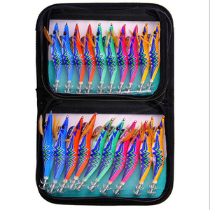 10 unids/bolsa 3 #3,5 # calamares Jig pesca de camarones atraer calamar sepia plantilla <span class=keywords><strong>Egi</strong></span> señuelos de fluorescencia de madera luminosa camarones - Product Image 1