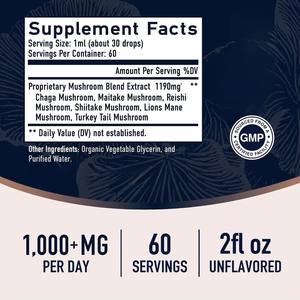 ODM/OEM Marca Privada Gotas de Melena de León, Extracto Natural, Apoyo Inmunológico, Fibra Dietética - Product Image 6