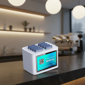 Station de location de batteries externes Y2 Power NEO 8B, design compact pour ordinateurs de bureau ou comptoirs, aucun frais de développement d'application requis - Product Image 1