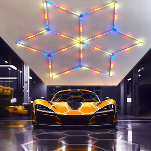 LED Hexagonal Hexagon <b>Lights</b> <b>Ceiling</b> Hanging Car Detailing LED Aluminum Hexagon Garage <b>Light</b> for Professional Car Wash Workshop - Product Image 1