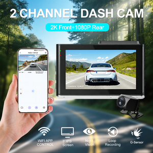 กล้องติดรถยนต์ 2K Dash Cam WiFi หน้า-หลัง ความละเอียด 1080P เลนส์คู่ บันทึกภาพ DVR หน้าจอ 3 นิ้ว มองเห็นในเวลากลางคืน พร้อม G-Sensor รับผลิตแบบ OEM/ODM ขั้นต่ำ 1 ชิ้น - Product Image 1