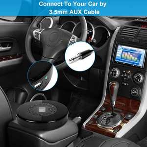 Reproductor de CD Bluetooth Portátil Recargable con Altavoces Integrados, Compatible con MP3 y WMA, para Aprender Inglés, Viajes, Audio Estéreo, Reproductor de Música - Product Image 6