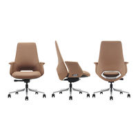 Fauteuil de Direction Exécutif de Luxe Personnalisé à Dossier Bas, Mobilier de Bureau Commercial, Chaise Pivotante en Cuir pour PDG et Managers